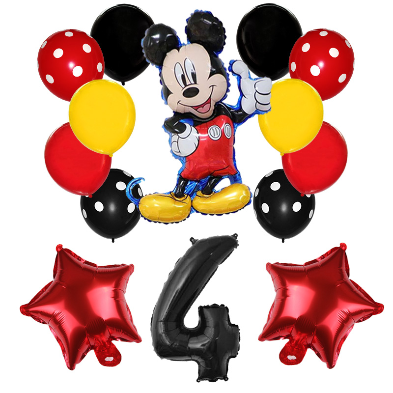 Mickey Minnie Mouse 14pcs Birthday Party Balloon Set 32inch Number Polka Dot Globos For Baby Shower Decor - 17