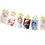 Diy Gold Dust Star Photo Frame Banners 1st Birthday Decorations Wall Photos Picture 1 Year Party Kids - 2