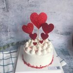 7pcs Set Red Gold Heart Shape Cake Topper With Toothpick Decorations For Wedding Birthday Party Cute Lovely Gifts - 4