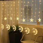 Moon Star Led Lamp String Ins Christmas Lights Ramadan Decoration Holiday Curtain 220v Wedding Fairy Light - 4