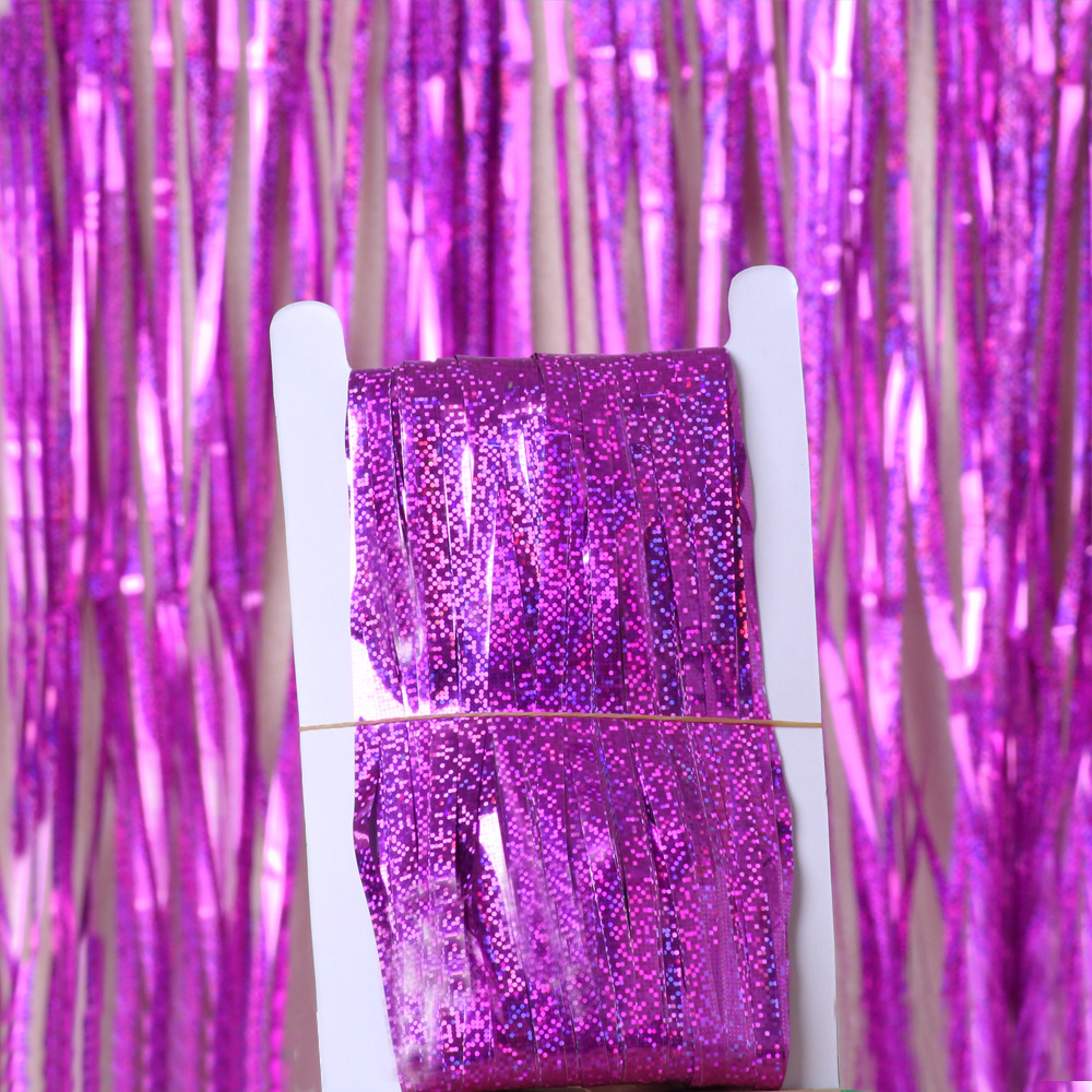 Pink Metallic Foil Fringe Backdrop 2m3m4m Shimmer Tinsel Glitter Curtain For Wedding Party Decorations Photo Booth Wall - 10