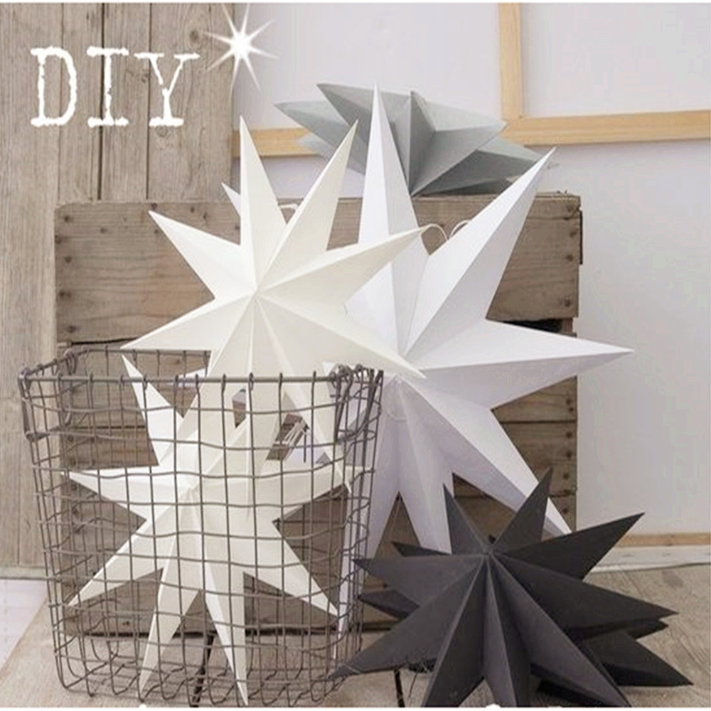 10 Colors Christmas Ornaments 30cm 12'' Hanging Paper Star Lantern Decoration Festival Year For Home - 2