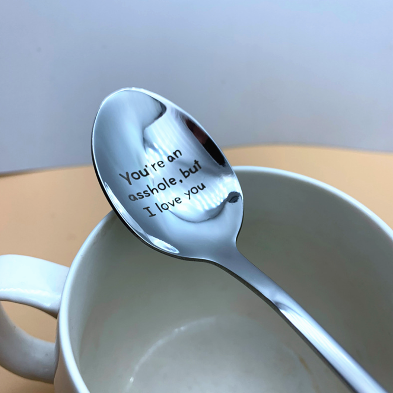 Valentines Day Anniversary Gift Good Morning Handsomebeautiful Stainless Steel Spoon For Boyfriendgirlfriend - 7