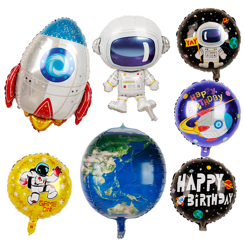 7piece Galaxy Themed Astronaut And Rocket Cake Toppers Birthday Decoration Set Space Scene Ornaments - 15