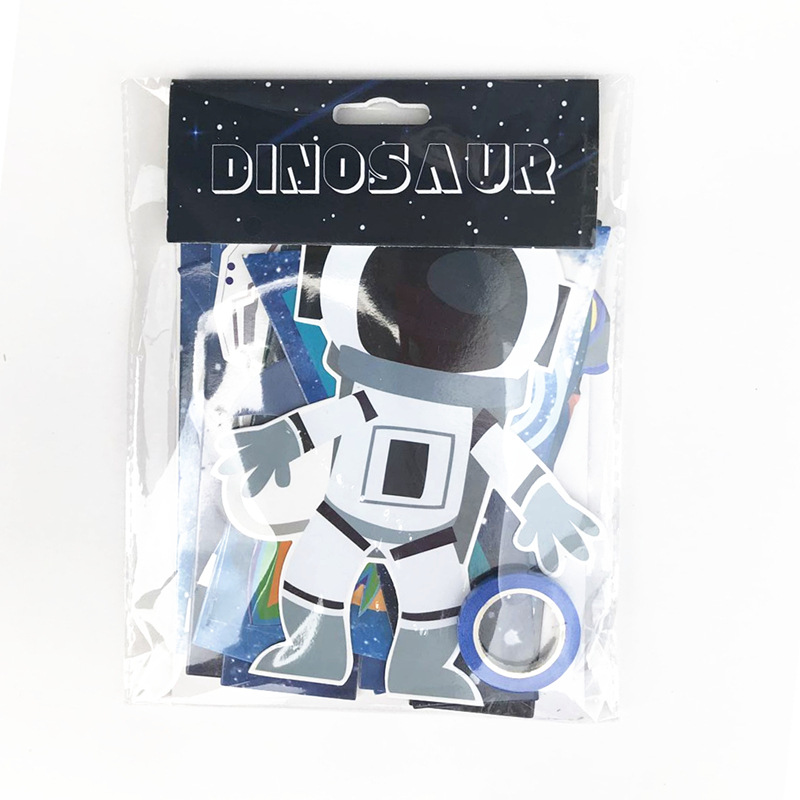 7piece Galaxy Themed Astronaut And Rocket Cake Toppers Birthday Decoration Set Space Scene Ornaments - 6