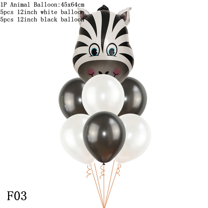 Jungle Safari Animal Balloons Set Baby Shower Childrens Birthday Party Decorations Tiger Lion Monkey Zebra Giraffe Elephant Foil Balloons - 16