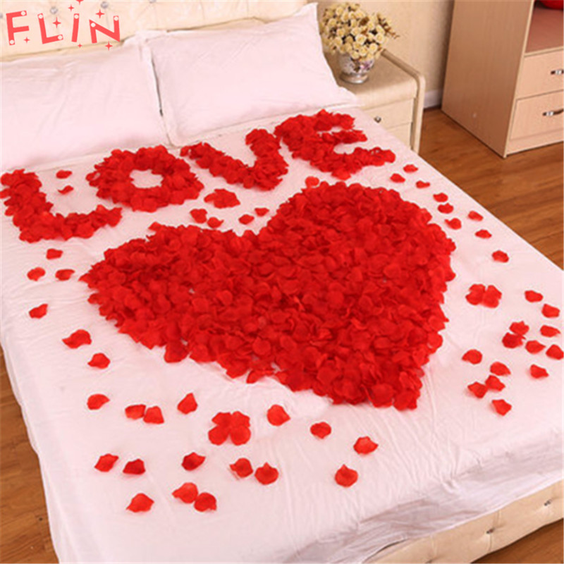 100piece Set Of Vibrant Red Silk Rose Petals Artificial Flowers For Wedding Engagement Valentines Day Party Decorations - 4