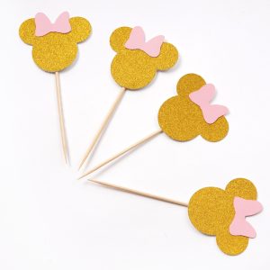 10pcs Cartoon Minnie Mouse Birthday Party Cake Decorations Kids Baby Shower Topper