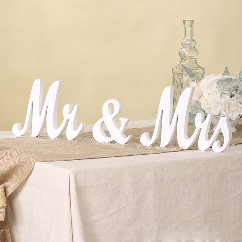 Wooden Wedding Decoration Letters Alphabet Word Mr & Mrs Free Standing Party Vintage Table Decor - 5