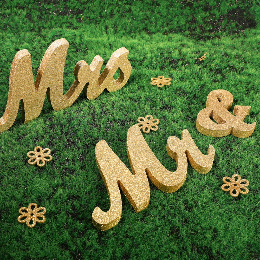 Wooden Wedding Decoration Letters Alphabet Word Mr & Mrs Free Standing Party Vintage Table Decor - 2