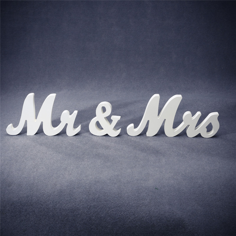 Vintage Wooden Wedding Table Decor Standing Mr Mrs Alphabet Letters Decoration - 17