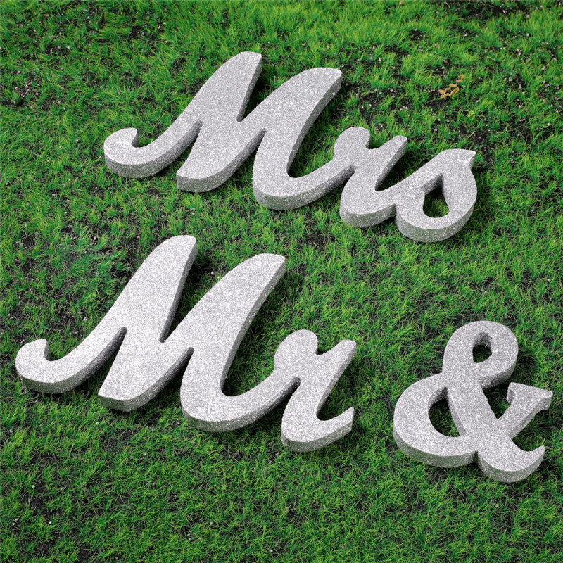 Vintage Wooden Wedding Table Decor Standing Mr Mrs Alphabet Letters Decoration - 10