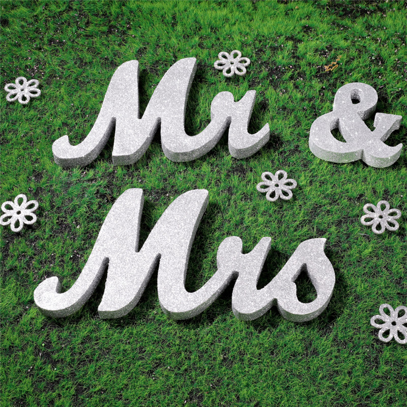 Vintage Wooden Wedding Table Decor Standing Mr Mrs Alphabet Letters Decoration - 9