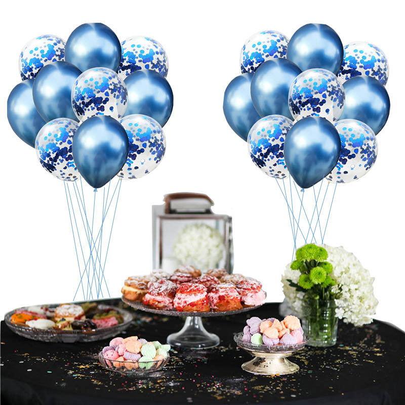 Metallic Blue Gold Balloons For Birthday Parties Kids Adult Events Inflatable Decoration - 4