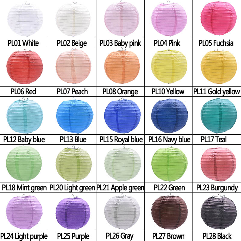 10 15 20 25 30cm Colorful Chinese Paper Lanterns For Wedding Birthday Decor Diy Lampion Hanging Ball Holiday Party Supplie - 6