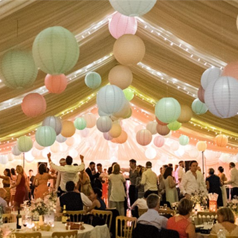 10 15 20 25 30cm Colorful Chinese Paper Lanterns For Wedding Birthday Decor Diy Lampion Hanging Ball Holiday Party Supplie - 4