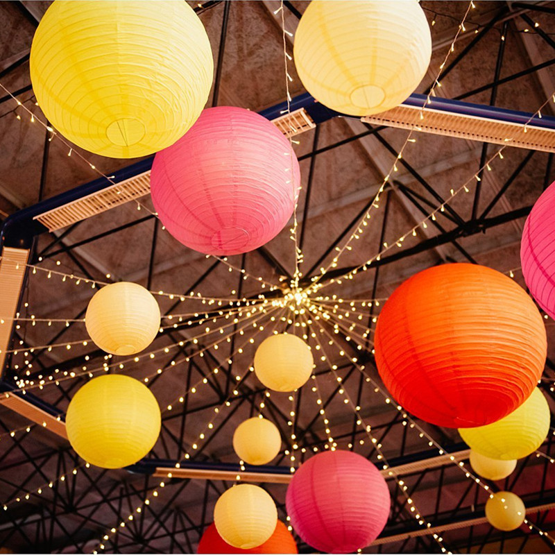 10 15 20 25 30cm Colorful Chinese Paper Lanterns For Wedding Birthday Decor Diy Lampion Hanging Ball Holiday Party Supplie - 2