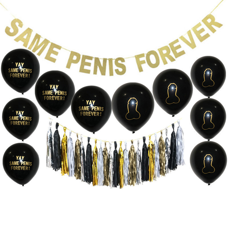 Bachelorette Party Same Penis Forever Balloon Bridal Shower Garland Mr Mrs Wedding Banner Decoration - 1