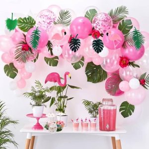 1set Flamingo Party Paper Drink Picks Pineapple Cake Toppers For Birthday Decorations Summer Hawaiian