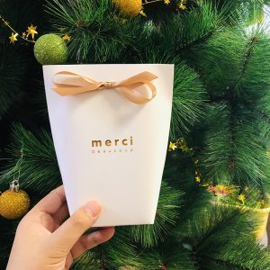 5pcs Black White Inch Candy Bag French Thank You Wedding Favors Gift Box Package Birthday Party Favor Bags - 2