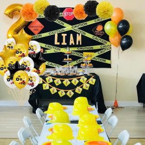 1set Excavator Inflatable Balloons Construction Tractor Ball Truck Vehicle Banners Baby Shower Kids Boys Birthday Party - 2