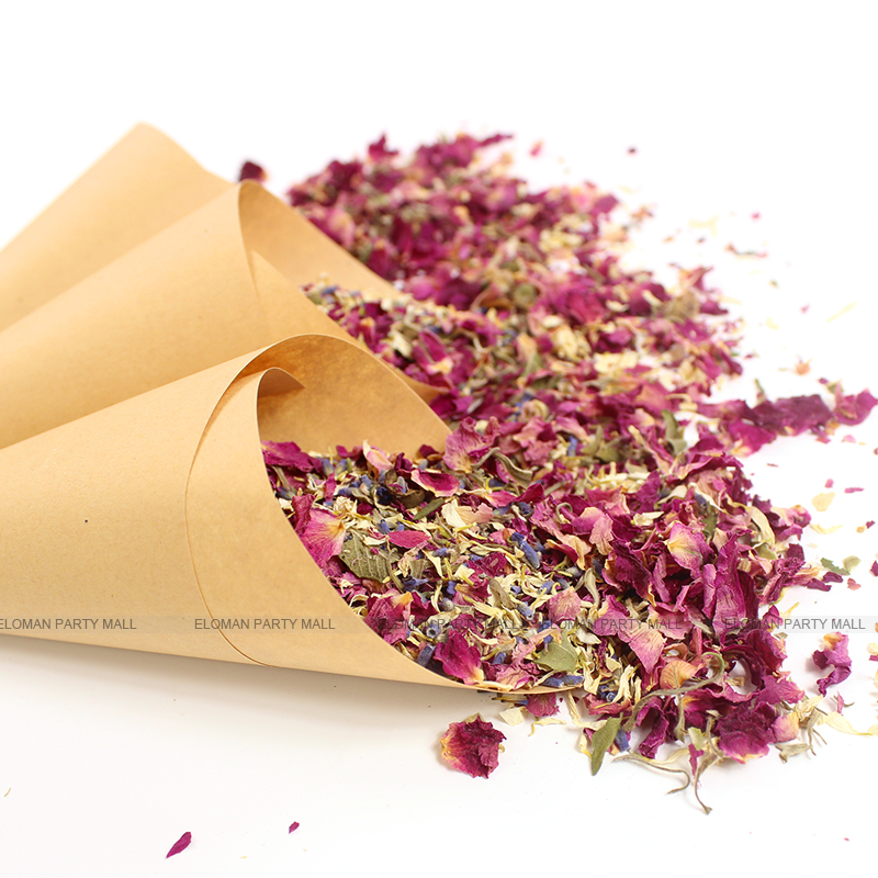 Biodegradable Eloman Dried Rose Petals 100 Natural Wedding And Birthday Party Confetti 1l Bag - 12