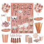 Chicinlife Rose Gold Bride To Be Letter Foil Balloon Headband Tiara Bachelorette Party Decoration Wedding Bridal Shower