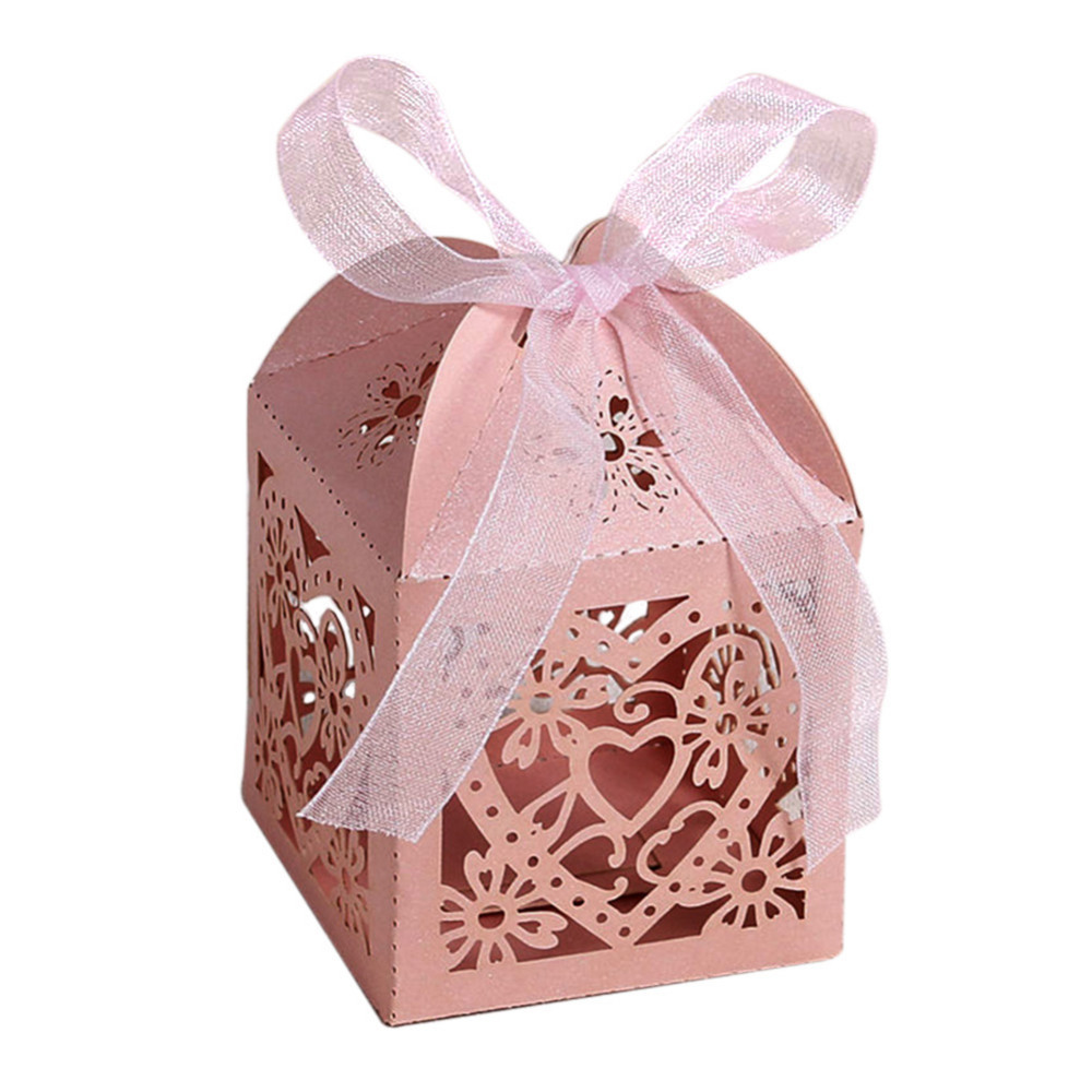 10piece Hollow Heartshaped Laser Cut Candy Boxes Set With Ribbons For Weddings Baby Showers Party Favors And Gifts - 21