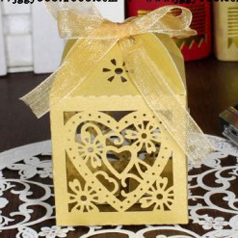 10piece Hollow Heartshaped Laser Cut Candy Boxes Set With Ribbons For Weddings Baby Showers Party Favors And Gifts - 17