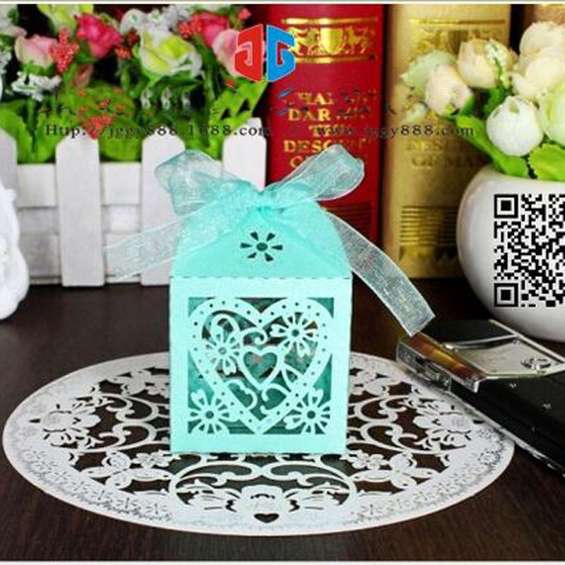 10piece Hollow Heartshaped Laser Cut Candy Boxes Set With Ribbons For Weddings Baby Showers Party Favors And Gifts - 4