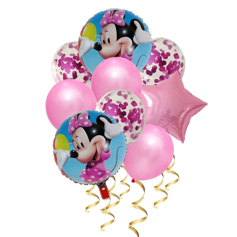 Mickey Minnie Mouse 9pcs Themed Birthday Party Balloons Cartoon Foil Balloons For Kids Baby Shower Decorations - 7