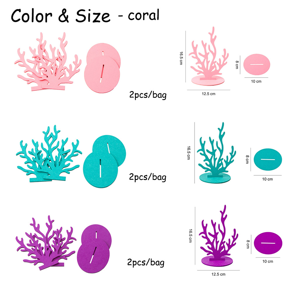 2pcs Under The Sea Mermaid Party Centerpieces Diy Felt Table Decorations For Girls Birthday Baby Shower - 5