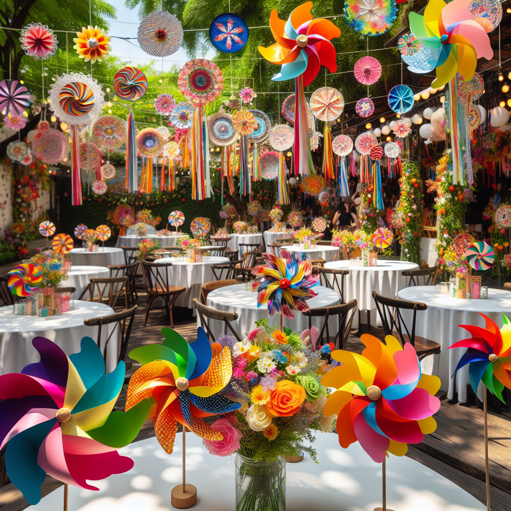 Festive Paper Fan Pinwheels: The Perfect Addition to Outdoor Celebrations and Festivals  