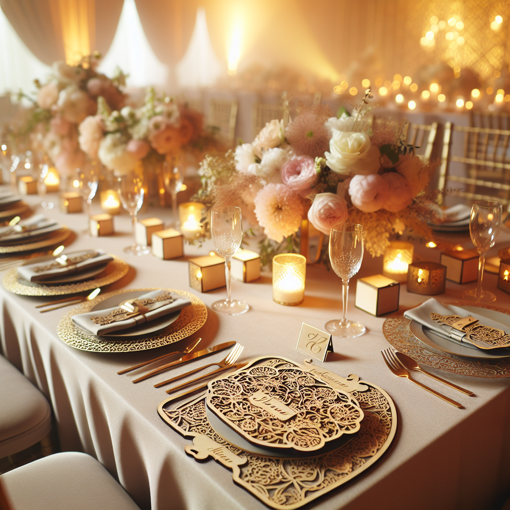 The Importance of Customized Gold Laser Cut Wood Wedding Place Settings for Guest Experience  