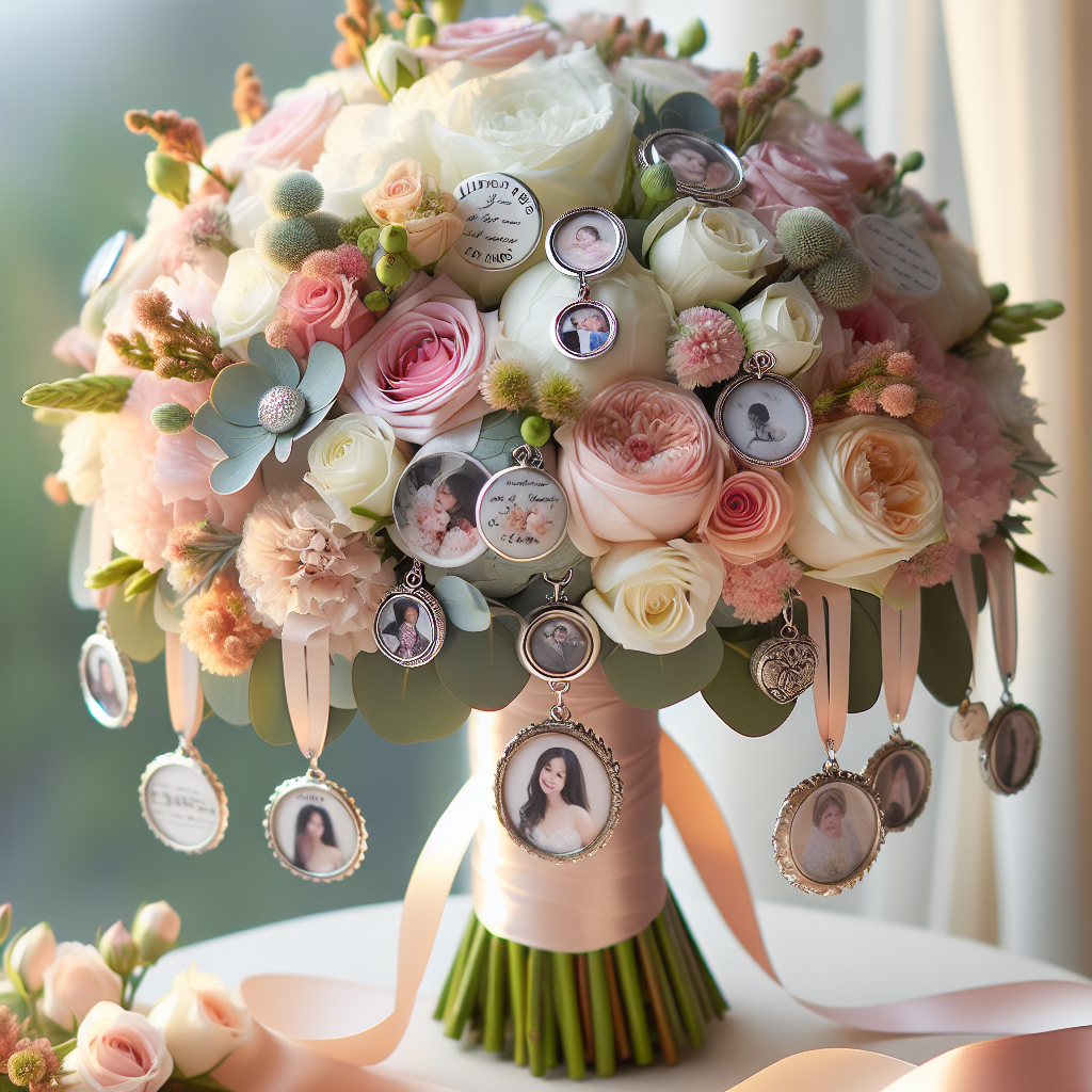 Personalized Bridal Bouquet Charms to Remember Family: A Lasting Tribute   Personalized Bridal Bouquet Charms to Remember Family: A Lasting Tribute