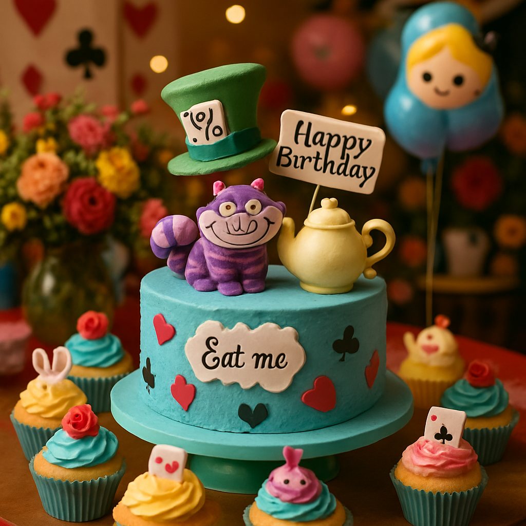 Exploring the Whimsical Alice in Wonderland Cake Topper for Birthday Parties  