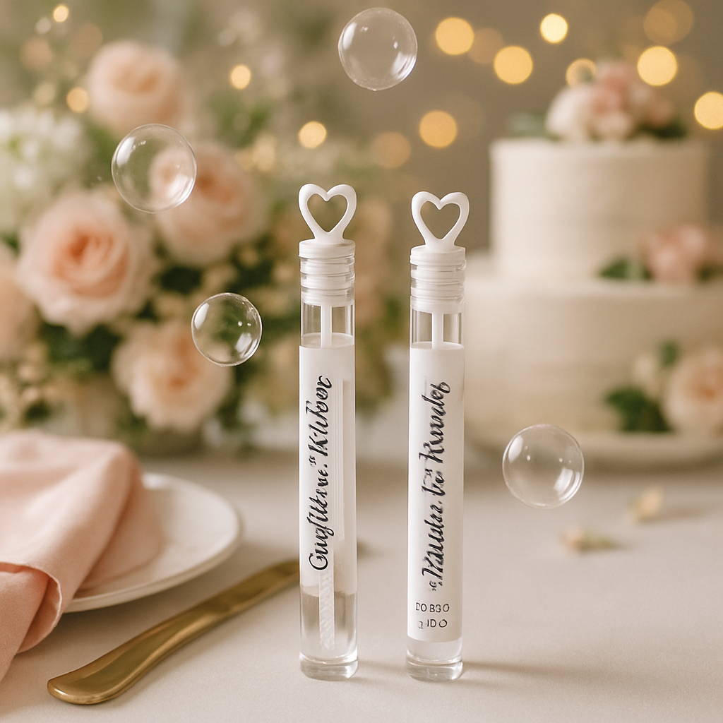 Customizable Clear Labels for Wedding Bubble Wands: Materials and Durability Customizable Clear Labels for Wedding Bubble Wands: Materials and Durability