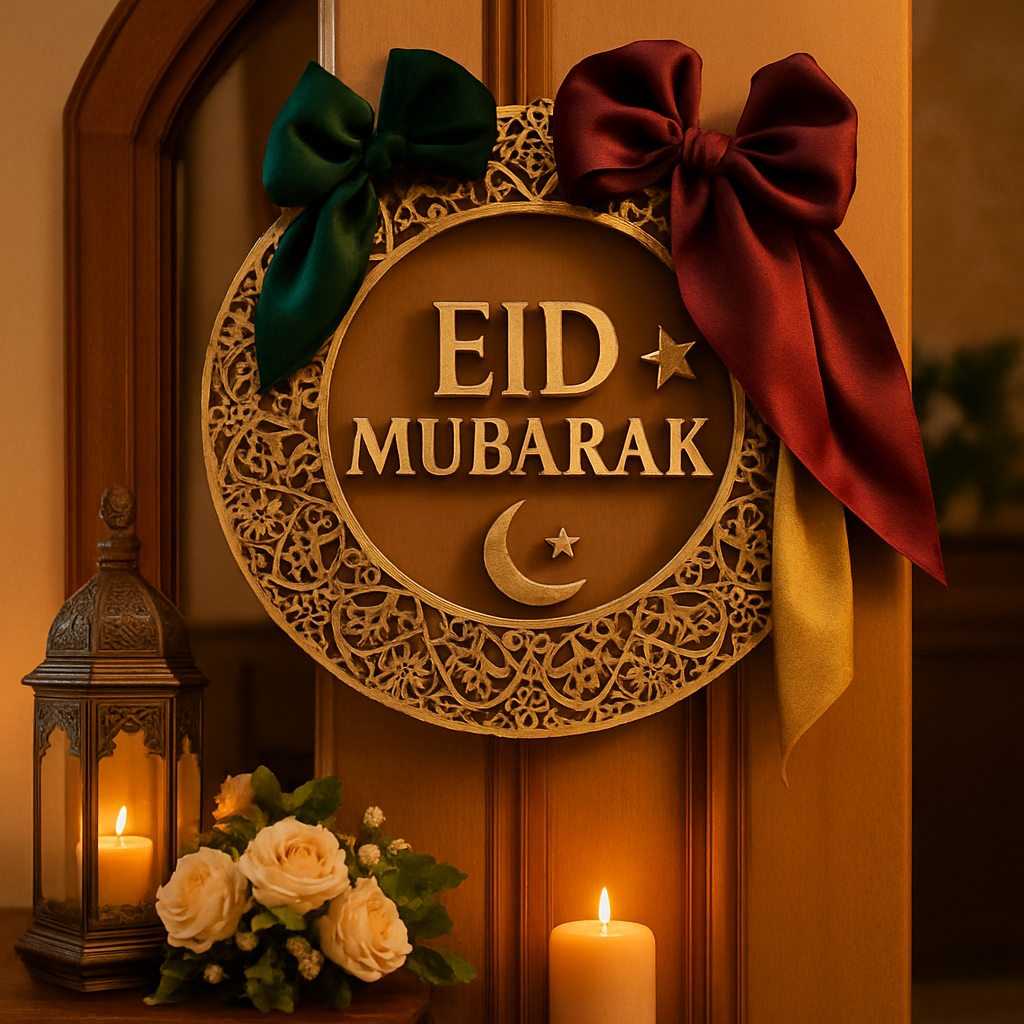 Transform Your Space with Elegant Metal Wreath Decoration for Eid Mubarak Celebrations  