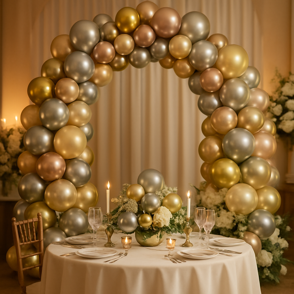 Elegant Metallic Latex Balloons for Wedding Decorations: A Stunning Choice  