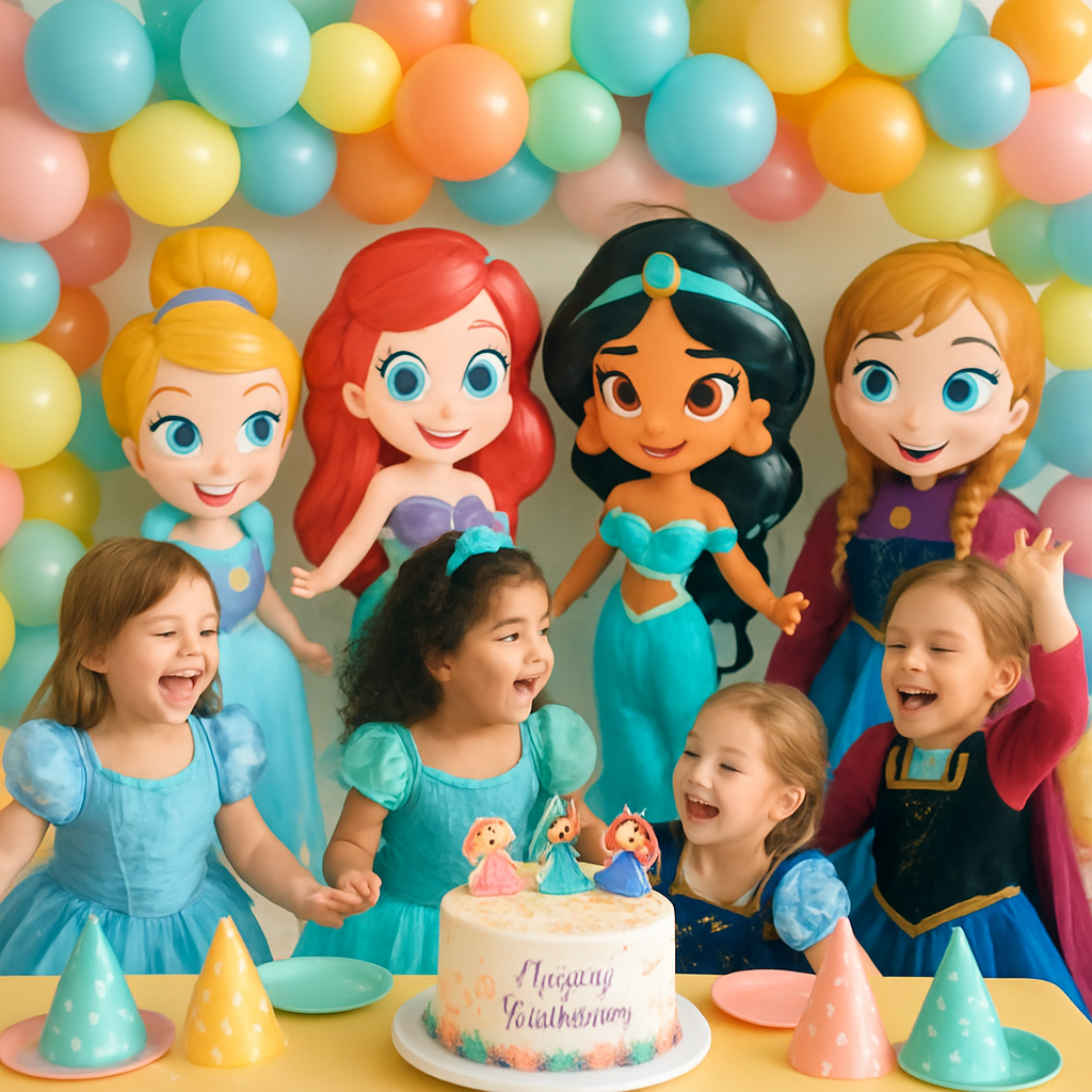 Transform Your Birthday Party With Enchanting Balloon Sets Featuring Cinderella, Ariel, Jasmine, and Anna  